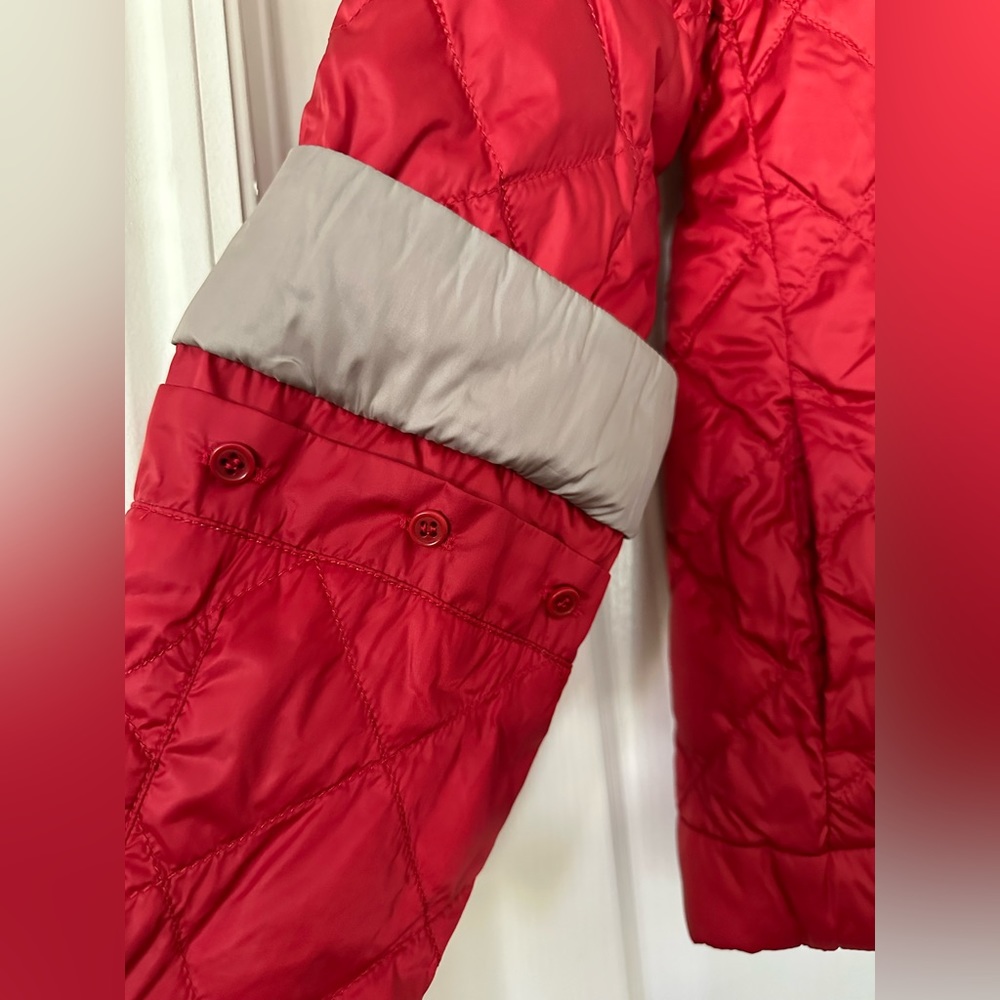 ‘S MAX MARA Reversible Red / Beige Down Hooded Jacket sz 6 Small - Picture 3 of 10